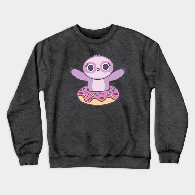 Donut Sloth Crewneck Sweatshirt by BoredInc